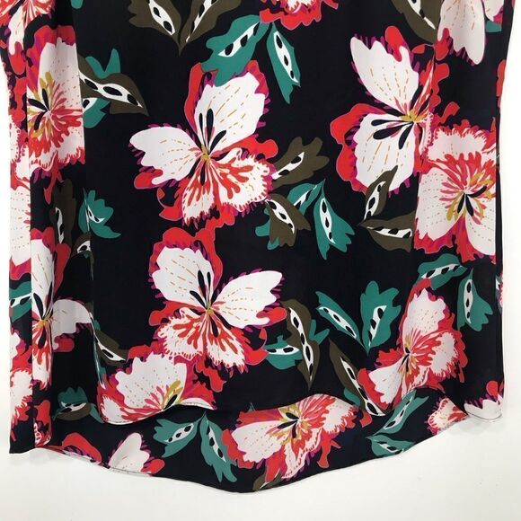 Cabi Black Red Colorful Hibiscus Floral Print Lightweight Sleeveless Tank Blouse - Picture 12 of 16